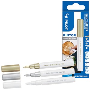 3131910537526 - Pintor Celebrations Kreativmarker farbsortiert 10 mm 3131910537526 SW-PT-EF-S3W 4159S3W 3 Stück 3131910537526 - Pintor Celebrations Kreativmarker farbsortiert 10 mm 3131910537526 SW-PT-EF-S3W 4159S3W 3 Stück