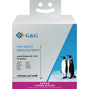 6934974115870 - Premium Etiketten 29x90 komp zu Brother DK-11201 schwarz auf weiß 6934974115870 G und G