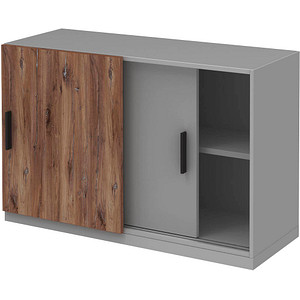 4059484223838 - röhr Schiebetürenschrank quantum 180 2D6 6120-85-R1 grau eiche 1 Fachboden 1200 x 419 x 765 cm