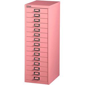 5020073770148 - Schubladenschrank MultiDrawer? 39er Serie L3915101 Stahl 15 Schubladen (Vollauszug) A4 279 x 86 x 38 cm pink 5020073770148