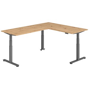 Hammerbacher Sitz-Steh-Schreibtisch VXDSM, elektrisch höhenverstellbar, 127cm (H), 240x180cm (BxT), asteiche / graphit 4032062326732 Hammerba 7 Stück