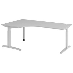Hammerbacher Schreibtisch VXB, manuell höhenverstellbar, 85cm (H), 200x120cm (BxT), grau / silber 4032062326329 Hammerbacher 6 Stück