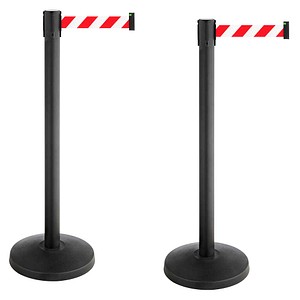 Gurtabsperrpfosten 2er-Set schwarz Gurt rot weiß