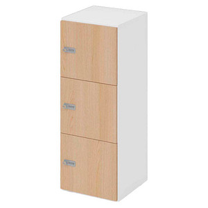 4032062314326 - Schließfachschrank Topas Line 3 Ordnerhöhen 3 Fächer Zahlenschloss B 400 x T 420 x H 1100 mm weiß Eiche 4032062314326 - Schließfachschrank Topas Line 3 Ordnerhöhen 3 Fächer Zahlenschloss B 400 x T 420 x H 1100 mm weiß Eiche