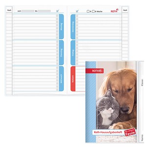 4028279903033 - ROTH Hausaufgabenheft Hund und Katze für clevere Faule liniert A5 ohne Rand 104 Blatt 4028279903033 - ROTH Hausaufgabenheft Hund und Katze für clevere Faule liniert A5 ohne Rand 104 Blatt