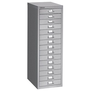 BISLEY MultiDrawer™ L3915 Schubladenschrank silber 15 Schubladen 27,8 x 38,0 x 85,7 cm