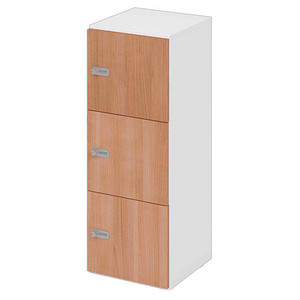 4032062314333 - HAMMERBACHER Schließfachschrank weiß nussbaum V234L3 W N ZS 3 Schließfächer 400 x 420 x 1100 cm