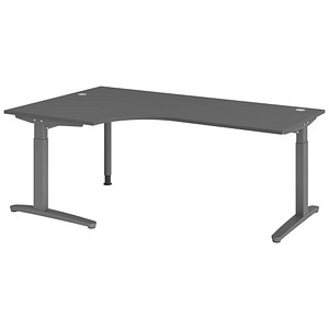 Hammerbacher Schreibtisch VXB, manuell höhenverstellbar, 85cm (H), 200x120cm (BxT), graphit / graphit 4032062326251 Hammerbacher 6 Stück