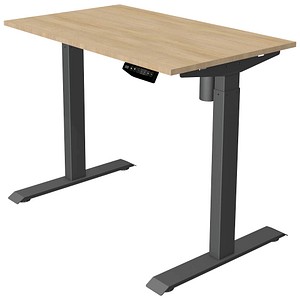 Kerkmann Move 1 elektrisch höhenverstellbarer Schreibtisch eiche hell rechteckig, T-Fuß-Gestell grau 100,0 x 60,0 cm