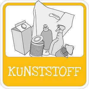 4044589488121 - Hinweisschild Mülltrennung Kunststoff quadrat 100 x 100 cm 4044589488121 SafetyMarking