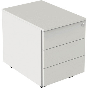Kerkmann Rollcontainer Milano 4647 Holz weiß, 3 normale Schubladen, abschließbar 4044917428829 Kerkmann