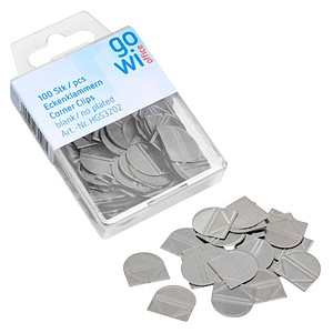 Gowi Eckenklammern silber 1,9 x 1,8 cm, 100 St.