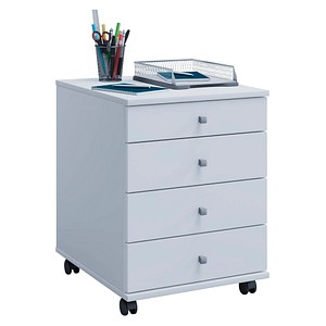 4051814376450 - Ebuy24 - Lona Büro Kommode  Schubladenabschnitt Kassette auf Rädern mit 4 Schubladen Weiß - Weiß