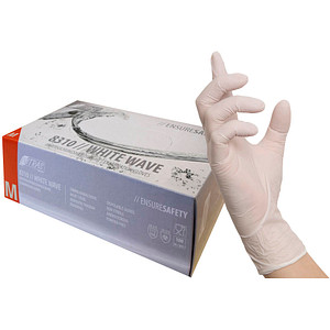 4059904035454 - Nitras Medical - nitras Einmalhandschuhe White Wave 8310 - Einweghandschuhe puderfrei und extrem reißfest perfekt in einer Box zum Dosieren - Größe8