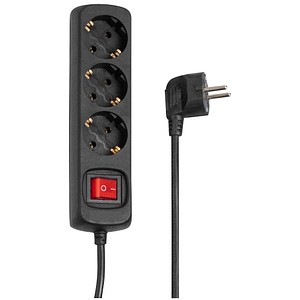 4007249303929 - Steckdosenleiste 3-fach schwarz mit Schalter 4007249303929 Hama