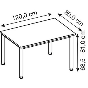 4032062323106 - Schreibtisch VHS manuell höhenverstellbar 81cm (H) 120x80cm (BxT) Graphit   graphit 4032062323106 Hammerbacher
