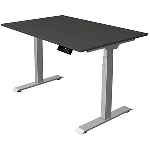 Kerkmann Move 1 stable elektrisch höhenverstellbarer Schreibtisch anthrazit rechteckig, T-Fuß-Gestell silber 120,0 x 80,0 cm