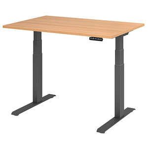 4032062185759 - Schreibtisch Basic VXDKB12 E G höhenverstellbar 64-129cm (H) rechteckig eiche graphit 4032062185759 Hammerbacher 4032062185759 - Schreibtisch Basic VXDKB12 E G höhenverstellbar 64-129cm (H) rechteckig eiche graphit 4032062185759 Hammerbacher