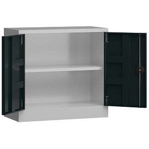 ClassiX Stahlschrank X-530308 anthrazit, lichtgrau 80,0 x 38,0 x 75,0 cm, aufgebaut