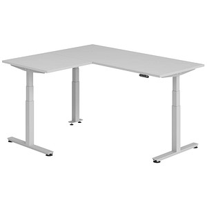 Hammerbacher Sitz-Steh-Schreibtisch VXDSM, elektrisch höhenverstellbar, 127cm (H), 160x180cm (BxT), grau / silber 4032062327326 Hammerbacher 6 Stück