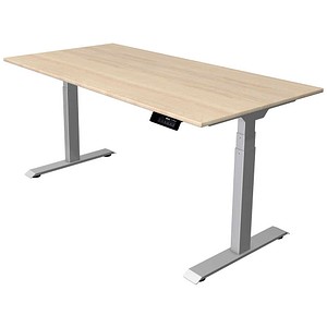Kerkmann Move 1 stable elektrisch höhenverstellbarer Schreibtisch ahorn rechteckig, T-Fuß-Gestell silber 160,0 x 80,0 cm