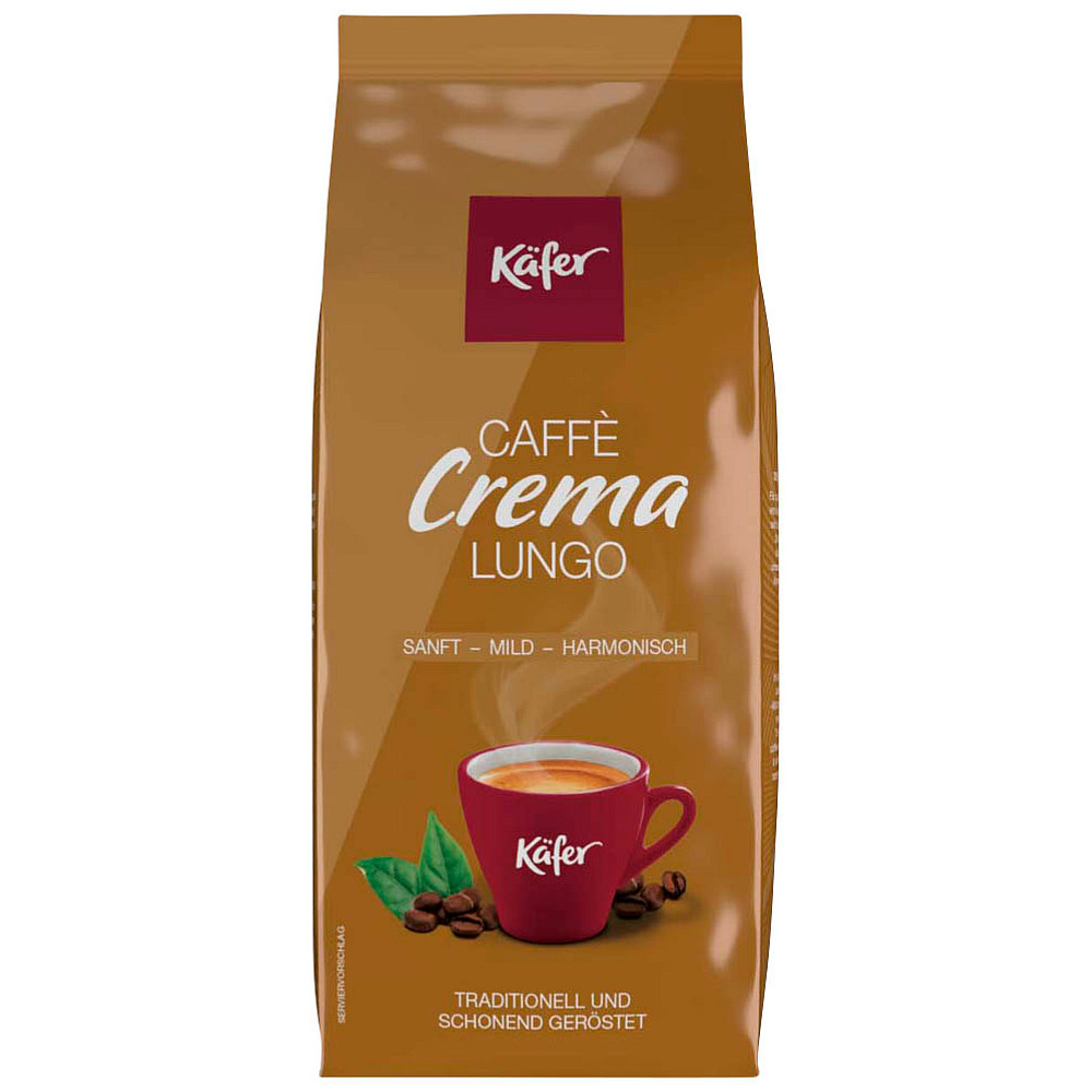 Käfer CAFFÈ CREMA lungo Kaffeebohnen Arabica und Robustabohnen mild 1,0 kg office discount