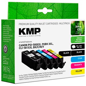 4011324001150 - 1x pigmentschwarz 1x schwarz 1x cyan 1x magenta 1x gelb Druckerpatronen kompatibel zu Canon PGI-580XXL PGBK CLI 581XXL BK C M Y 5er-Set 4011324001150 - 1x pigmentschwarz 1x schwarz 1x cyan 1x magenta 1x gelb Druckerpatronen kompatibel zu Canon PGI-580XXL PGBK CLI 581XXL BK C M Y 5er-Set