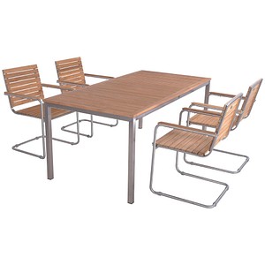 4041908134509 - Sitzgruppe DENVER 06 silber Holz Metall 7-teilig 4041908134509 Garden Pleasure