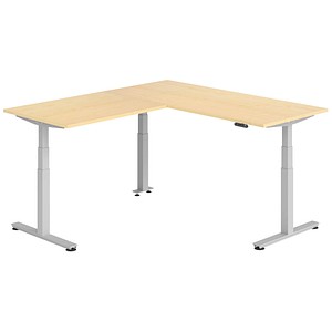 Hammerbacher Sitz-Steh-Schreibtisch VXDSM, elektrisch höhenverstellbar, 127cm (H), 200x180cm (BxT), ahorn / silber 4032062327234 Hammerbacher 6 Stück