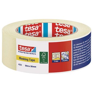 4042448280954 - Kreppband 4323 leicht gekreppt hellbeige L50m B38mm Rl Tesa