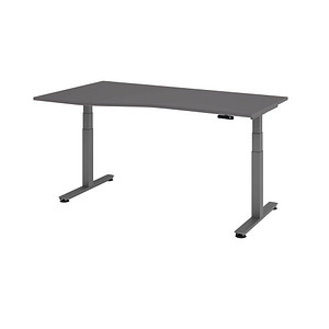 Hammerbacher Sitz-Steh-Schreibtisch VXDSM, elektrisch höhenverstellbar, 127cm (H), 180x100cm (BxT), graphit / graphit 4032062323656 Hammerbac 4 Stück