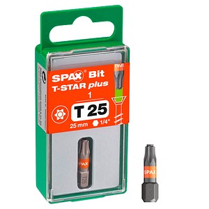 4003530190575 - Bit T-Star plus T25 1 Stück - size - color - Spax 4003530190575 - Bit T-Star plus T25 1 Stück - size - color - Spax