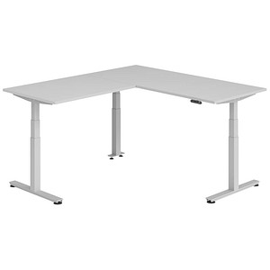 Hammerbacher Sitz-Steh-Schreibtisch VXDSM, elektrisch höhenverstellbar, 127cm (H), 200x180cm (BxT), grau / silber 4032062327241 Hammerbacher 6 Stück