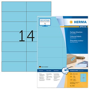 4008705045582 - HERMA Farbige Multifunktionsetiketten 4558 Blau Rechteckig 105 x 42 mm 100 Blatt à 14 Etiketten