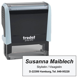 trodat Textstempel, individualisierbar printy 4913 selbstfärbend schwarz ohne Logo