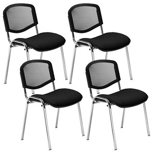 5901747156492 - 4 Besucherstühle Iso Ergo Mesh schwarz Stoff 5901747156492 4 Stück 5901747156492 - 4 Besucherstühle Iso Ergo Mesh schwarz Stoff 5901747156492 4 Stück