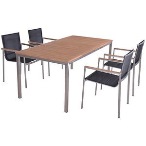 4041908134523 - Sitzgruppe DENVER 08 dunkelgrau silber Holz Metall 5-teilig 4041908134523 Garden Pleasure
