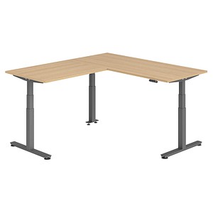 Hammerbacher Sitz-Steh-Schreibtisch VXDSM, elektrisch höhenverstellbar, 127cm (H), 200x180cm (BxT), eiche / graphit 4032062326794 Hammerbache 6 Stück