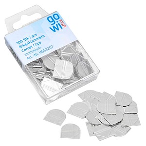 Gowi Eckenklammern aluminium  1,9 x 1,8 cm, 100 St.