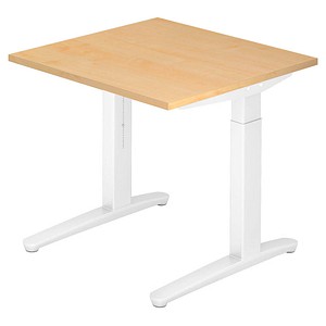 4032062168950 - eurokraft pro ANNY - Schreibtisch mit C-Fußgestell höhenverstellbar 650 - 850 mm Breite 800 mm Ahorn-Dekor weiß 4032062168950 - eurokraft pro ANNY - Schreibtisch mit C-Fußgestell höhenverstellbar 650 - 850 mm Breite 800 mm Ahorn-Dekor weiß