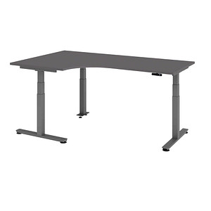 Hammerbacher Sitz-Steh-Schreibtisch VXDSM, elektrisch höhenverstellbar, 127cm (H), 200x120cm (BxT), graphit / graphit 4032062323687 Hammerbac 7 Stück