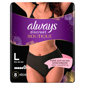 8001841543710 - always - Höschen Discreet Boutique Größe L 9 Stück in Schwarz 8 St Inkontinenzslip