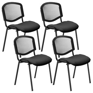 5901747156515 - 4 Besucherstühle Iso Ergo Mesh anthrazit schwarz Stoff 5901747156515 4 Stück 5901747156515 - 4 Besucherstühle Iso Ergo Mesh anthrazit schwarz Stoff 5901747156515 4 Stück