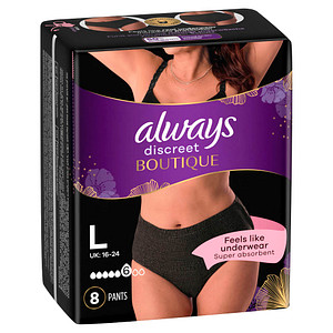 8001841543710 - always - Höschen Discreet Boutique Größe L 9 Stück in Schwarz 8 St Inkontinenzslip