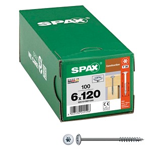 4003530245596 - Spax - hiforce 6 x 120 mm 100 Stück Teilgewinde Tellerkopf t-star plus T30 4CUT wirox - 0251010601205 4003530245596 - Spax - hiforce 6 x 120 mm 100 Stück Teilgewinde Tellerkopf t-star plus T30 4CUT wirox - 0251010601205