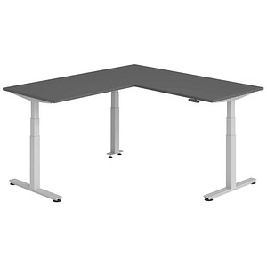 Hammerbacher Sitz-Steh-Schreibtisch VXDSM, elektrisch höhenverstellbar, 127cm (H), 200x180cm (BxT), graphit / silber 4032062327258 Hammerbach 6 Stück