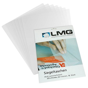 4250504597643 - 10 LMG Kaltlaminierfolien glänzend für A4 Vorderseite 67 micron Rückseite 200 micron selbstklebender Rücken 4250504597643 - 10 LMG Kaltlaminierfolien glänzend für A4 Vorderseite 67 micron Rückseite 200 micron selbstklebender Rücken