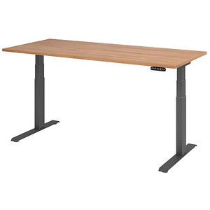 4032062185902 - Schreibtisch Basic VXDKB19 N G höhenverstellbar 64-129cm (H) rechteckig nussbaum graphit 4032062185902 Hammerbacher 4032062185902 - Schreibtisch Basic VXDKB19 N G höhenverstellbar 64-129cm (H) rechteckig nussbaum graphit 4032062185902 Hammerbacher