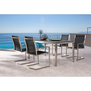 4043153103019 - Best Freizeitmoebel Marbella Terrassenstuhl Edelstahl 570 x 640 x 930 mm Silber