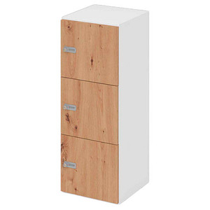 4032062314340 - HAMMERBACHER Schließfachschrank weiß asteiche V234L3 W R ZS 3 Schließfächer 400 x 420 x 1100 cm